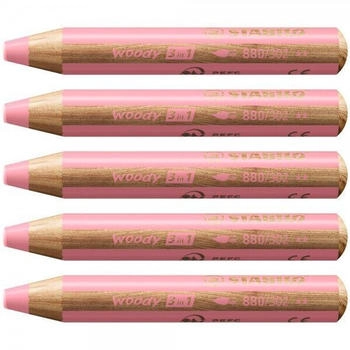 STABILO woody 3 in 1 Multistift pastellpink 5er Pack