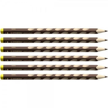 STABILO EASYcolors Linksh&auml;nder 6er Pack dunkel braun