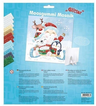 Ursus Kinder-Bastelsets Moosgummi Mosaik, Glitter Santas Schlitten