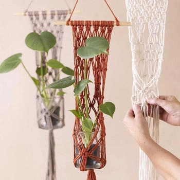 Creativ Company Bastelset Mini Macramé Blumenaufhänger