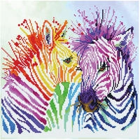Diamond Dotz Kreativset "Diamond Painting Regenbogen Zebras"