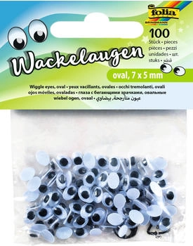 Folia Wackelaugen wei&szlig; oval 100 St.