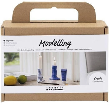 Creativ Company DIY Sets Modellieren Mini Kreativ Set Modellieren, Ultramarinblau, Kerzenhalter