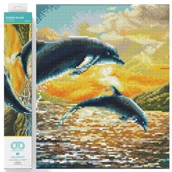 Diamond Dotz Squares Dolphin Sunset