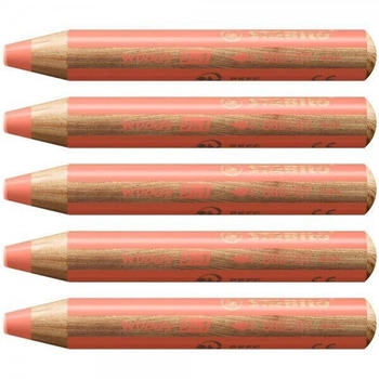 STABILO woody 3 in 1 Multistift pastellrot 5er Pack
