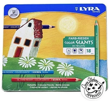 Lyra Farb-Riese Holzfarbstifte im Metalletui, 18 St.
