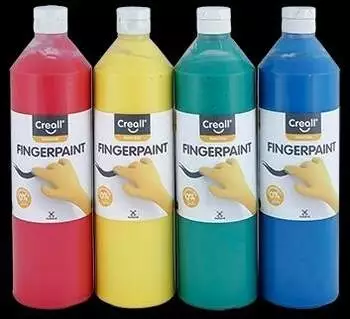 Creall Fingerpaint, 750 ml, 4 Einzelfarben gelb, rot, grün, blau Creall Fingerpaint, 750 ml, 4 Einzelfarben gelb, rot, grün, blau