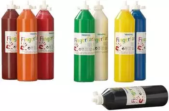Haba Pro Fingerfarbe, 750 ml, 4 Einzelfarben, gelb, rot, grün, blau Haba Pro Fingerfarbe, 750 ml, 4 Einzelfarben, gelb, rot, grün, blau