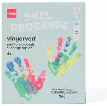 Hema Fingerfarbe, 4er Set, gelb, rot, grün, blau Hema Fingerfarbe, 4er Set, gelb, rot, grün, blau