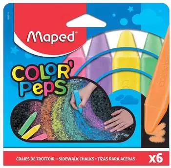 Maped Color Peps Sidewalk Chalks, 6 St&uuml;ck