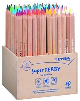 Lyra Super Ferby natur Holzaufsteller mit 96 Farbstiften, Sortiert