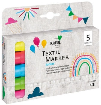 Kreul Textilmarker Junior medium 2-4mm 5 Stück Kartonetui