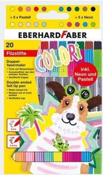 Faber-Castell 550020 Zweispitzmaler Doppelfasermaler 20er Etui