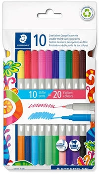 Staedtler 3280 C10 Fasermaler D.spitze Twin Colo