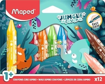 Maped JUNGLE fever Jumbo Wachsmalstifte farbsortiert, 12 St.