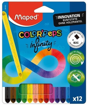 Maped Buntstifte Color Peps Infinity, 861600, farbig sortiert, aus 100% Mine, 12 St&uuml;ck