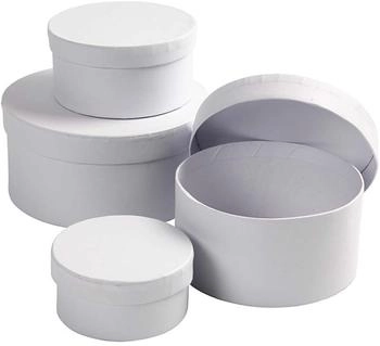 Creativ Company Geschenkboxen-Set rund weiß (264010)