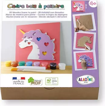 AladinE 3D-Holzbild zum Bemalen Einhorn