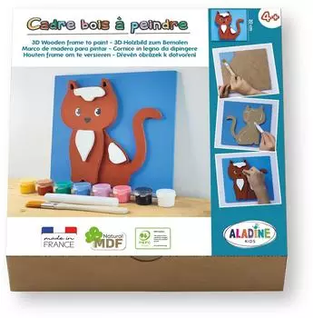 AladinE 3D-Holzbild zum Bemalen Katze