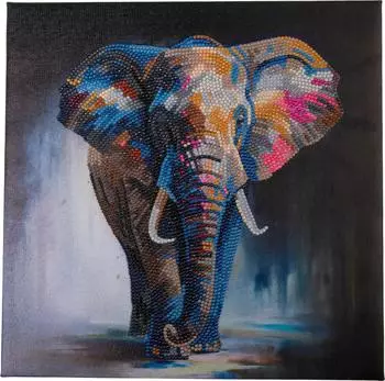 Craft Buddy Ltd. Crystal Art Leinwandbild Majestic Elephant 30x30 cm