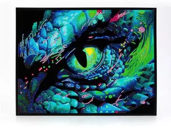 Green Board Games DD25009 Diamond Painting Neon Drachenauge Neon Noir, Fortgeschrittene