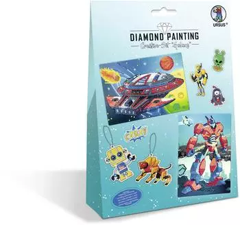 Ursus Kinder-Bastelsets Diamond Painting Creative Set Galaxy, 2er Karten