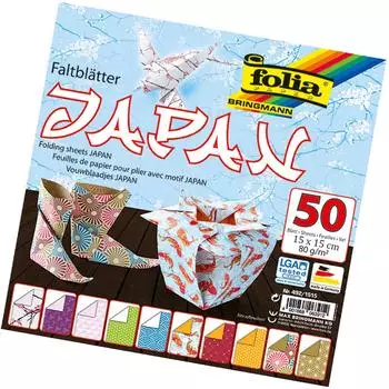 Folia Faltbl&auml;tter 492/1515 Japan, 15 x 15cm, 80g/m&sup2;, 10 Motive sortiert, 50 Blatt