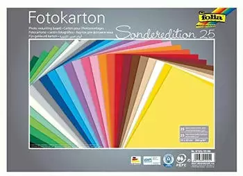 Folia Fotokarton 6125/25 99, 25 x 35 cm, 25 Farben sortiert, 300g/m&sup2;, 25 Blatt