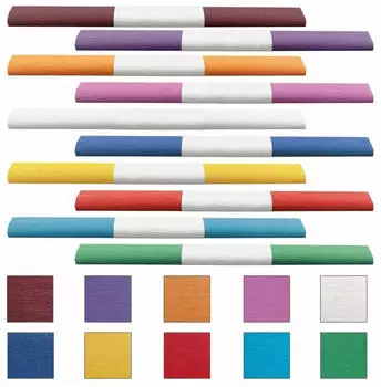 Werola Krepppapier Aquarola f&auml;rbt nicht ab farbsortiert 32 g/qm 10 Rollen