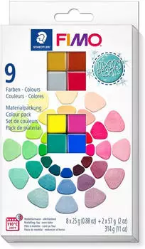 Pattex STAEDTLER FIMO Effect Modelliermasse 8013 C10-1 ofenh&auml;rtend 10 Farben Set Metallic Perlglanz 291g