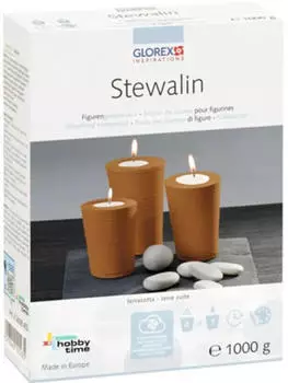 Glorex Stewalin Figurengie&szlig;masse Gie&szlig;pulver schnelle Aush&auml;rtung terracotta 1 kg
