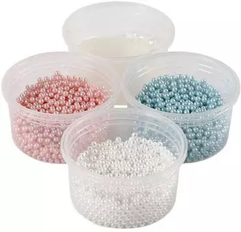 Creativ Company creativ company Modelliermasse Pearl Clay Styroporperlen-Set Hellblau/Creme/Hellrot
