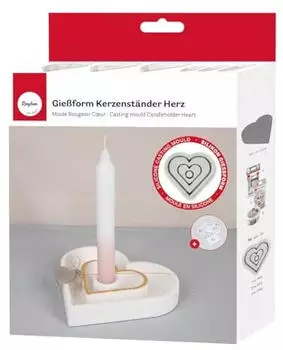 Rayher Silikon Gie&szlig;form Kerzenst&auml;nder "Herz"
