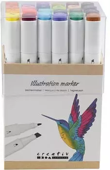 Creativ Company Zeichenmarker 1+8mm Zus&auml;tzliche Farben, 24 Stk (37378)