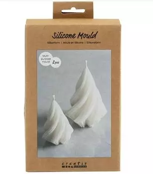 Creativ Company Silikonform Weihnachtsb&auml;ume H 8+11 cm D 5+7 cm 50+115 g 2 Stk