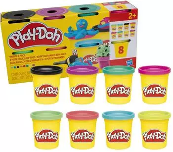 Play-Doh Vibrant 8 Pack Solid 680g