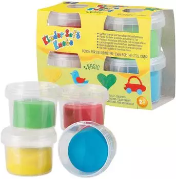 TrendAlliance Kinder Soft Knete Basic 4 Farben a 80 g