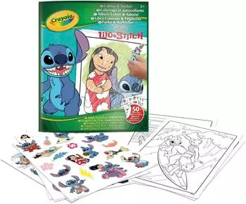 Crayola Lilo & Stitch Mal- und Stickerbuch, 32 Seiten, 50 Sticker (04-0900G)