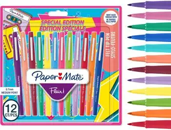 Paper-Mate Flair Filzstifte Mittlere Spitze 0,7mm Retro-Farben 12er-Pack (2180627)