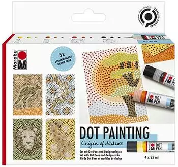 Marabu Dot Pen Set &bdquo;Origin of Nature" 4x25ml, Wasserbasis (1801000000080)