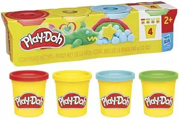Hasbro Play-Doh Classic 4 Pack Solid 340g