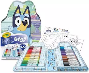Crayola Bluey Kreativ-Set mit Markern, Malseiten & Stickern, 45-tlg. (04-0784)