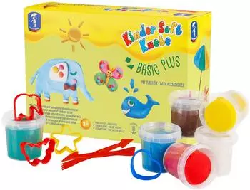 TrendAlliance Kinder Soft Knete Basic Plus 6 x 150 g mit Zubeh&ouml;r