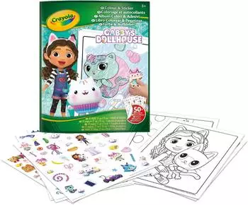 Crayola Gabby's Dollhouse Malbuch mit Stickern, 32 Seiten, ab 3 Jahren (04-7025G)