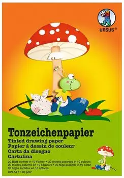 Ursus 5 x Tonpapier 130g/qm A3 VE=10 Blatt 10 Farben sortiert