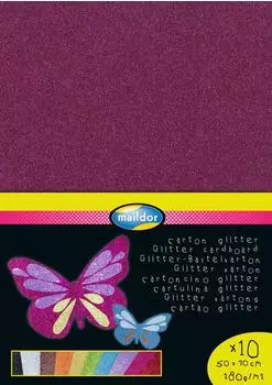 Clairefontaine Glitterkarton 200g/m&sup2; 50x70cm, farbig sortiert, 10 Bogen (195599C)