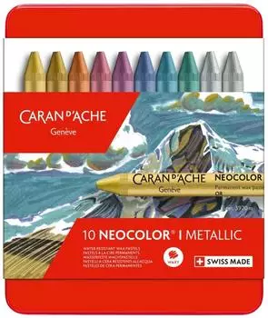 Caran d'Ache Neocolor I Wachspastell wasserfest, Metalletui 10er-Set