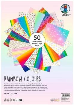 Ursus Fotokarton Rainbow Colours 300g/m&sup2;, 50 Bl&auml;tter, 23x33cm (7810001)