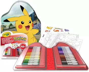 Crayola Pokémon Malkoffer mit Stickern, 45-teilig (04-0785)