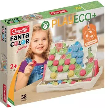 Quercetti FantaColor Junior PlayEco+ Mosaik-Steckspiel, 58 Teile (84190)